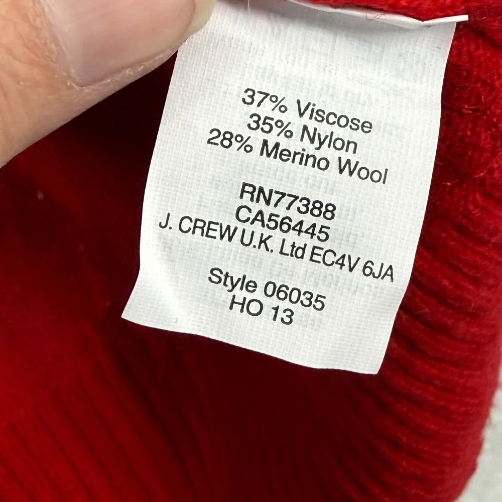 J. Crew Red Sequin Crewneck Sweater Long‎ Sleeve Women's Size Medium
